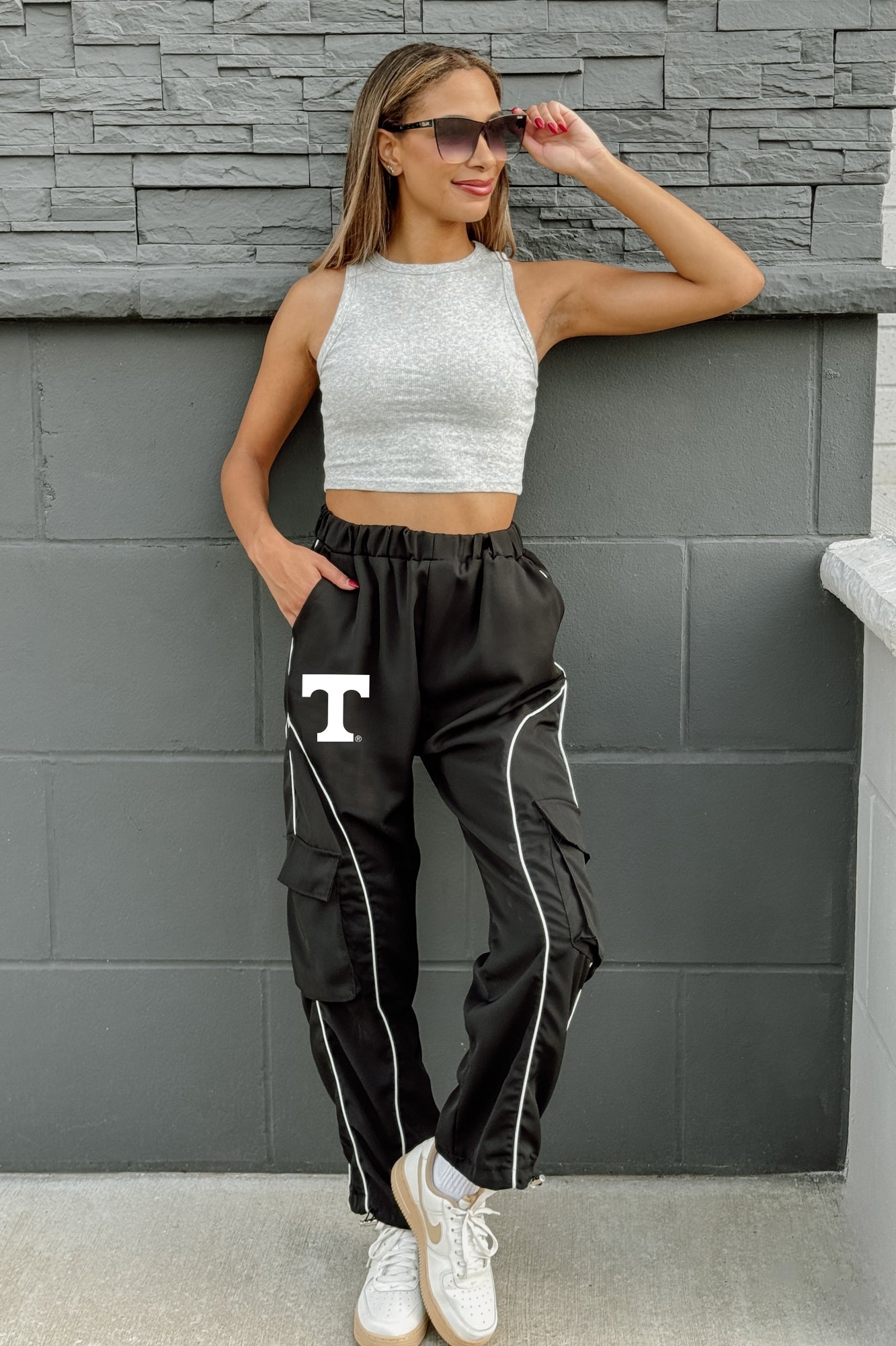 TENNESSEE VOLUNTEERS VICTORY WALK LOW WAIST PARACHUTE CARGO PANTS BY MADI PREWETT TROUTT