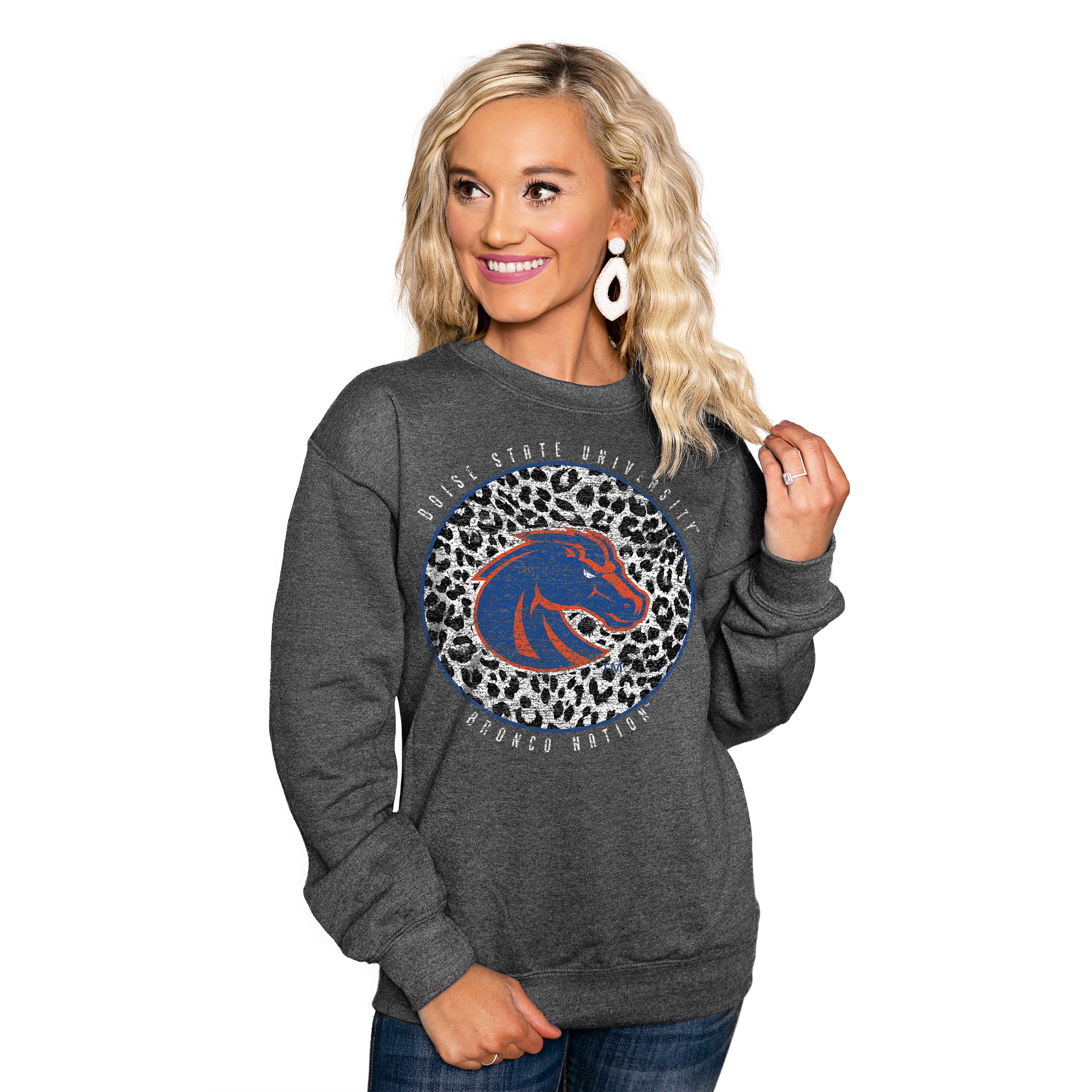 Gameday Couture Women's Charcoal Boise State Broncos Call The Shots Oversized Long Sleeve T-Shirt Size: Medium