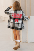 NEBRASKA CORNHUSKERS MAD FOR PLAID KIDS JENKINS PLAID OVERSHIRT