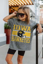 IOWA HAWKEYES ON THE BALL KIDS MINI RHINESTONE SHORT SLEEVE CLASSIC TEE