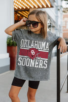 OKLAHOMA SOONERS ON THE BALL KIDS MINI RHINESTONE SHORT SLEEVE CLASSIC TEE