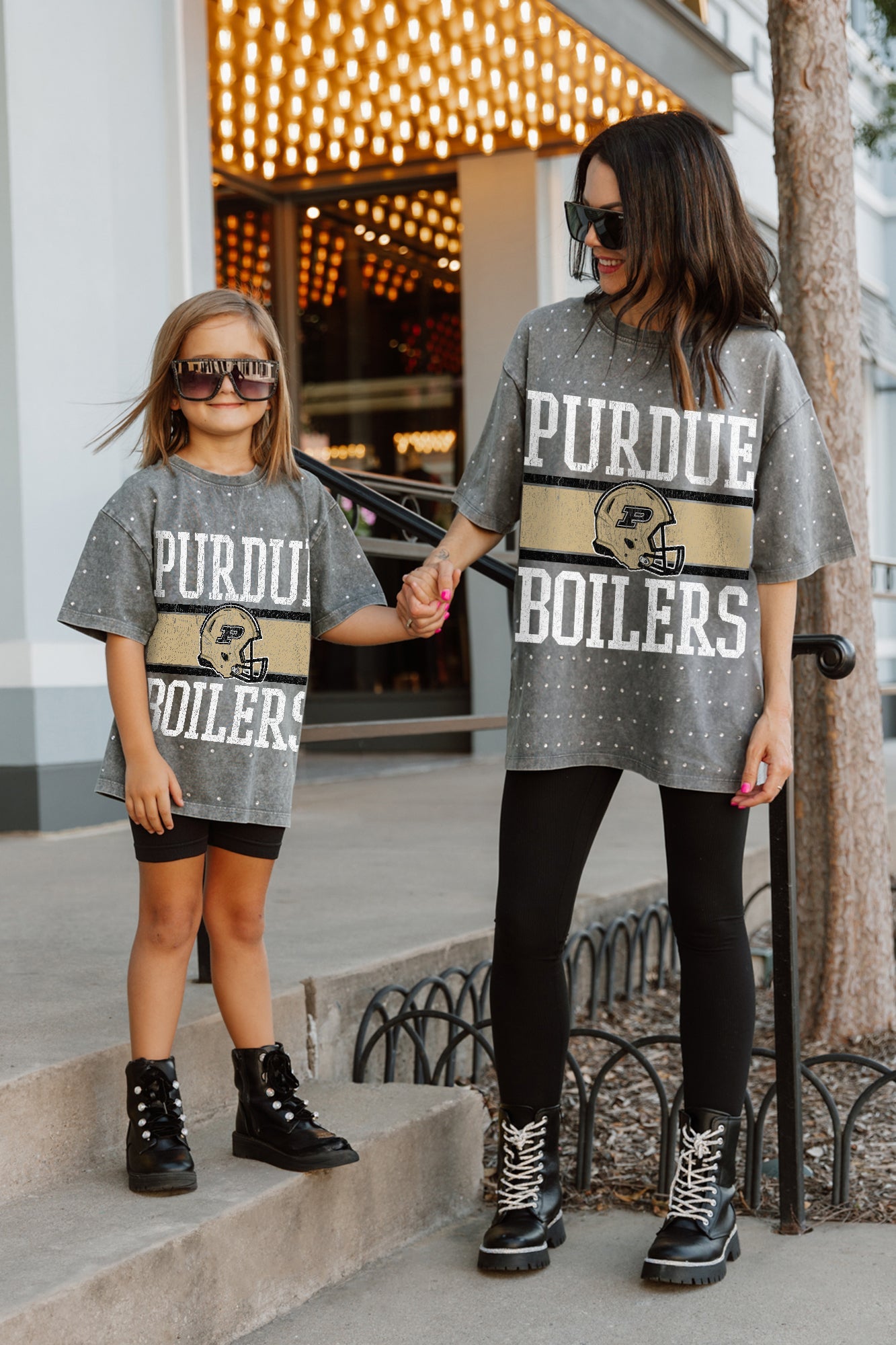 PURDUE BOILERMAKERS ON THE BALL KIDS MINI RHINESTONE SHORT SLEEVE CLASSIC TEE