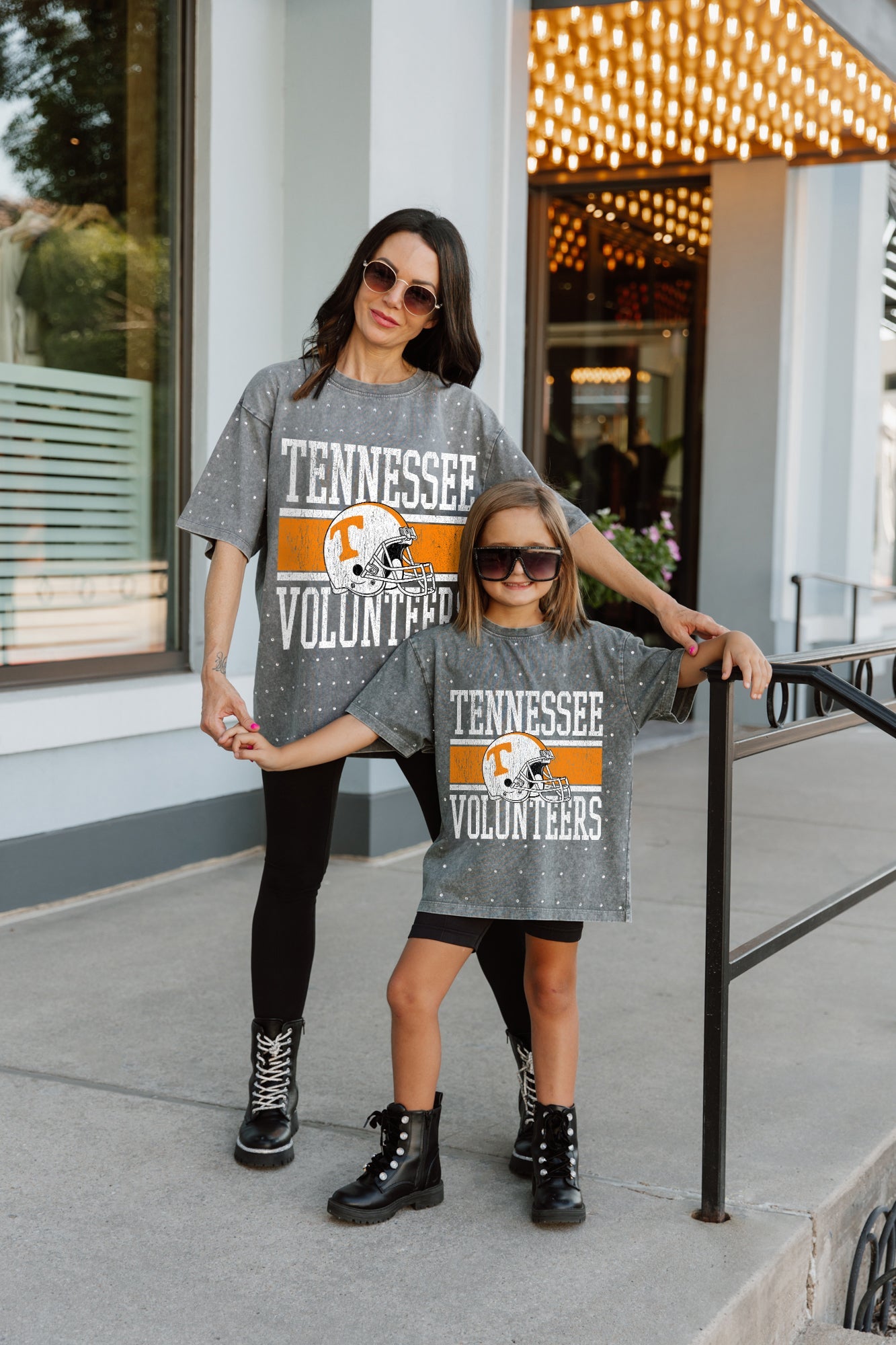 TENNESSEE VOLUNTEERS ON THE BALL KIDS MINI RHINESTONE SHORT SLEEVE CLASSIC TEE