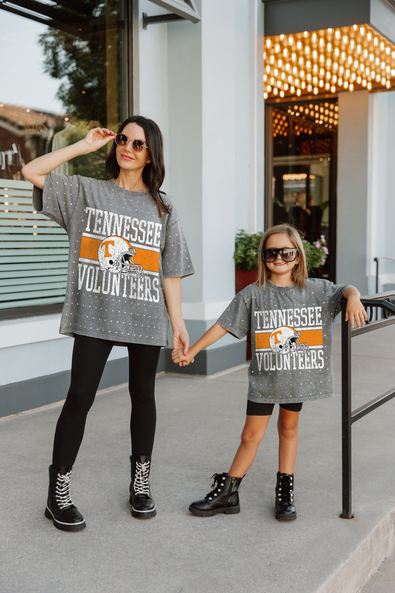 TENNESSEE VOLUNTEERS ON THE BALL KIDS MINI RHINESTONE SHORT SLEEVE CLASSIC TEE