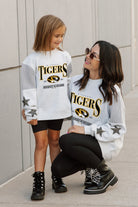 MISSOURI TIGERS DYNAMIC KIDS CREWNECK FLEECE WITH JERSEY MESH CONTRAST SHOULDER SWEATSHIRT