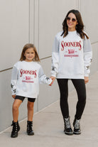 OKLAHOMA SOONERS DYNAMIC KIDS CREWNECK FLEECE WITH JERSEY MESH CONTRAST SHOULDER SWEATSHIRT