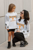 TENNESSEE VOLUNTEERS DYNAMIC KIDS CREWNECK FLEECE WITH JERSEY MESH CONTRAST SHOULDER SWEATSHIRT