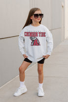 ALABAMA CRIMSON TIDE BIG GOALS KIDS DROP SHOULDER LONG SLEEVE TEE WITH RIBBED NECKLINE AND CUFFS