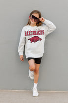 ARKANSAS RAZORBACKS BIG GOALS KIDS DROP SHOULDER LONG SLEEVE TEE WITH RIBBED NECKLINE AND CUFFS