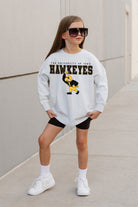 IOWA HAWKEYES BIG GOALS KIDS DROP SHOULDER LONG SLEEVE TEE WITH RIBBED NECKLINE AND CUFFS