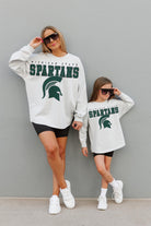 MICHIGAN STATE SPARTANS BIG GOALS KIDS DROP SHOULDER LONG SLEEVE TEE WITH RIBBED NECKLINE AND CUFFS