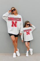 NEBRASKA CORNHUSKERS BIG GOALS KIDS DROP SHOULDER LONG SLEEVE TEE WITH RIBBED NECKLINE AND CUFFS