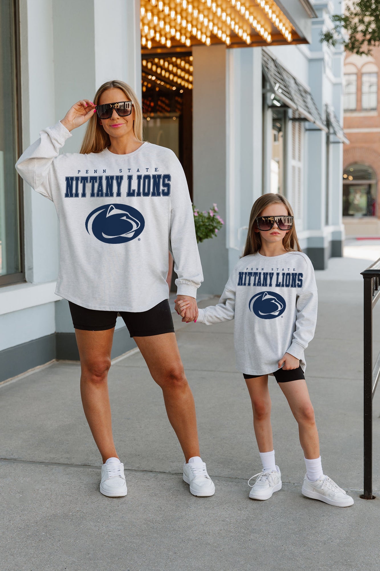 PENN STATE NITTANY LIONS BIG GOALS KIDS DROP SHOULDER LONG SLEEVE TEE WITH RIBBED NECKLINE AND CUFFS