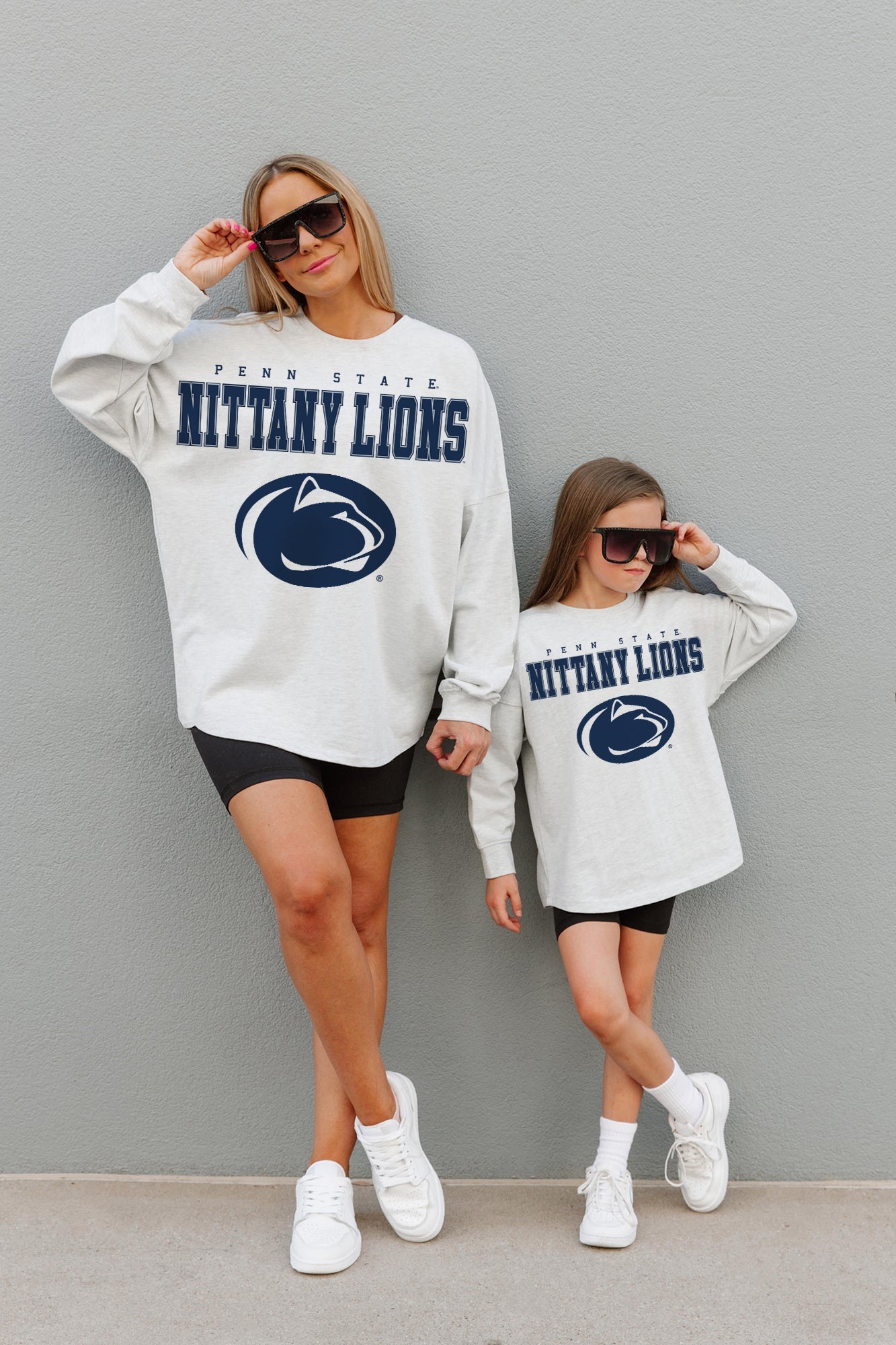 PENN STATE NITTANY LIONS BIG GOALS KIDS DROP SHOULDER LONG SLEEVE TEE WITH RIBBED NECKLINE AND CUFFS