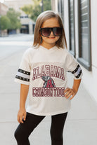 ALABAMA CRIMSON TIDE A STEP AHEAD KIDS OVERSIZED V-NECK RHINESTONE-STRIPED TRIM FASHION JERSEY