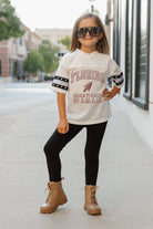 FLORIDA STATE SEMINOLES A STEP AHEAD KIDS OVERSIZED V-NECK RHINESTONE-STRIPED TRIM FASHION JERSEY