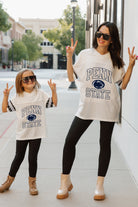 PENN STATE NITTANY LIONS A STEP AHEAD KIDS OVERSIZED V-NECK RHINESTONE-STRIPED TRIM FASHION JERSEY