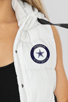 DALLAS COWBOYS READY FOR IT HOODED SNAP PUFFER VEST WITH CONTRAST TRIM