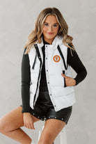 TENNESSEE VOLUNTEERS READY FOR IT HOODED SNAP PUFFER VEST WITH CONTRAST TRIM