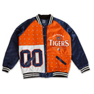 AUBURN TIGERS HOT SHOT MIXED MEDIA THROWBACK VARSITY BOMBER JACKET WITH RHINESTONE INSERTS BY MADI PREWETT TROUTT