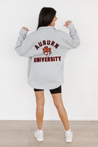 AUBURN TIGERS WAY TO GO SOFT, LONG SLEEVE COTTON-BLEND COLLARED OVERSHIRT WITH BUTTON CUFFS BY MADI PREWETT TROUTT