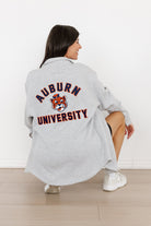 AUBURN TIGERS WAY TO GO SOFT, LONG SLEEVE COTTON-BLEND COLLARED OVERSHIRT WITH BUTTON CUFFS BY MADI PREWETT TROUTT