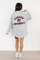 AUBURN TIGERS WAY TO GO SOFT, LONG SLEEVE COTTON-BLEND COLLARED OVERSHIRT WITH BUTTON CUFFS BY MADI PREWETT TROUTT