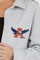 AUBURN TIGERS WAY TO GO SOFT, LONG SLEEVE COTTON-BLEND COLLARED OVERSHIRT WITH BUTTON CUFFS BY MADI PREWETT TROUTT