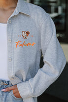 BOWLING GREEN FALCONS FOUNDATION SOFT, LONG SLEEVE COTTON-BLEND COLLARED OVERSHIRT WITH BUTTON CUFFS