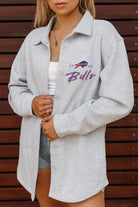 BUFFALO BILLS FOUNDATION SOFT, LONG SLEEVE COTTON-BLEND COLLARED OVERSHIRT WITH BUTTON CUFFS