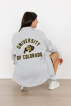 COLORADO BUFFALOES WAY TO GO SOFT, LONG SLEEVE COTTON-BLEND COLLARED OVERSHIRT WITH BUTTON CUFFS BY MADI PREWETT TROUTT