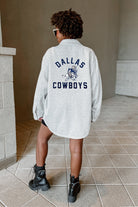 DALLAS COWBOYS WAY TO GO SOFT, LONG SLEEVE COTTON-BLEND COLLARED OVERSHIRT WITH BUTTON CUFFS