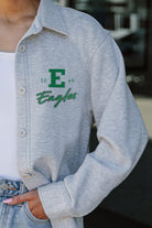 EASTERN MICHIGAN EAGLES FOUNDATION SOFT, LONG SLEEVE COTTON-BLEND COLLARED OVERSHIRT WITH BUTTON CUFFS