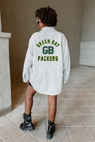 GREEN BAY PACKERS WAY TO GO SOFT, LONG SLEEVE COTTON-BLEND COLLARED OVERSHIRT WITH BUTTON CUFFS