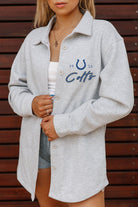 INDIANAPOLIS COLTS FOUNDATION SOFT, LONG SLEEVE COTTON-BLEND COLLARED OVERSHIRT WITH BUTTON CUFFS