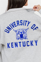 KENTUCKY WILDCATS WAY TO GO SOFT, LONG SLEEVE COTTON-BLEND COLLARED OVERSHIRT WITH BUTTON CUFFS BY MADI PREWETT TROUTT