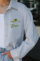 NORTH DAKOTA STATE BISON FOUNDATION SOFT, LONG SLEEVE COTTON-BLEND COLLARED OVERSHIRT WITH BUTTON CUFFS