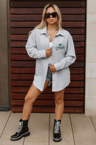 NEW YORK JETS FOUNDATION SOFT, LONG SLEEVE COTTON-BLEND COLLARED OVERSHIRT WITH BUTTON CUFFS