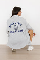 PENN STATE NITTANY LIONS WAY TO GO SOFT, LONG SLEEVE COTTON-BLEND COLLARED OVERSHIRT WITH BUTTON CUFFS BY MADI PREWETT TROUTT