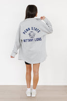 PENN STATE NITTANY LIONS WAY TO GO SOFT, LONG SLEEVE COTTON-BLEND COLLARED OVERSHIRT WITH BUTTON CUFFS BY MADI PREWETT TROUTT