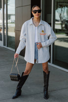 TUSKEGEE GOLDEN TIGERS FOUNDATION SOFT, LONG SLEEVE COTTON-BLEND COLLARED OVERSHIRT WITH BUTTON CUFFS