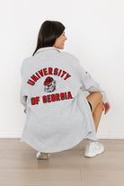 GEORGIA BULLDOGS WAY TO GO SOFT, LONG SLEEVE COTTON-BLEND COLLARED OVERSHIRT WITH BUTTON CUFFS BY MADI PREWETT TROUTT