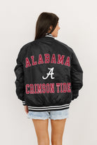 ALABAMA CRIMSON TIDE CHAMPION'S CLUB SPORT STRIPE VARSITY JACKET BY MADI PREWETT TROUTT