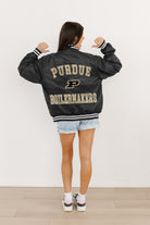 PURDUE BOILERMAKERS CHAMPION'S CLUB SPORT STRIPE VARSITY JACKET BY MADI PREWETT TROUTT