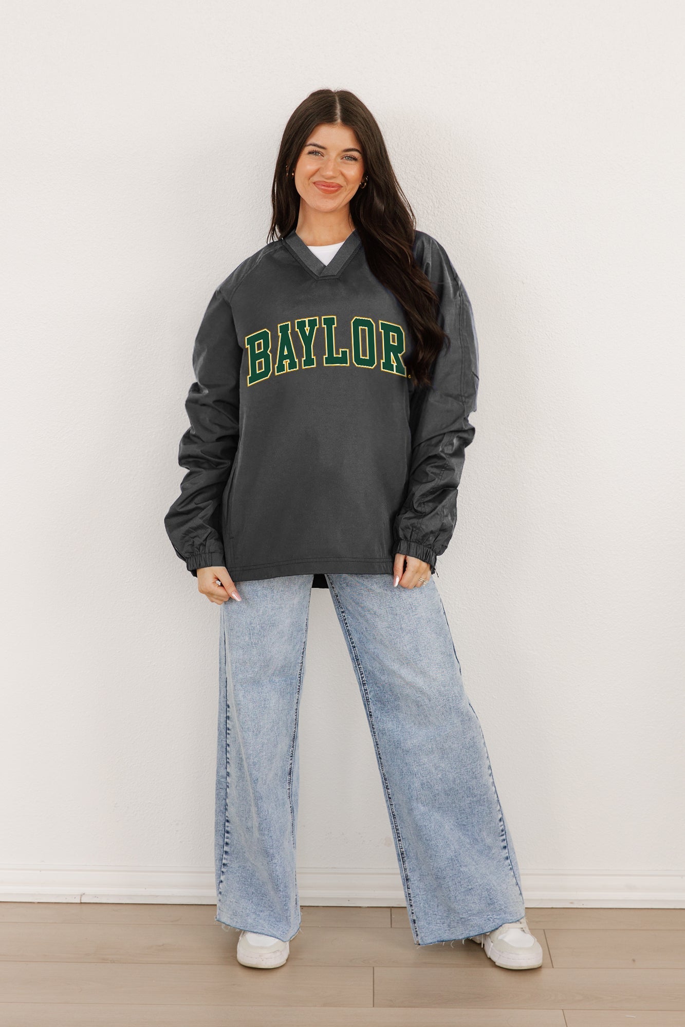 BAYLOR BEARS VICTORY BOUND CLASSIC V-NECK WIND SHIRT BY MADI PREWETT TROUTT