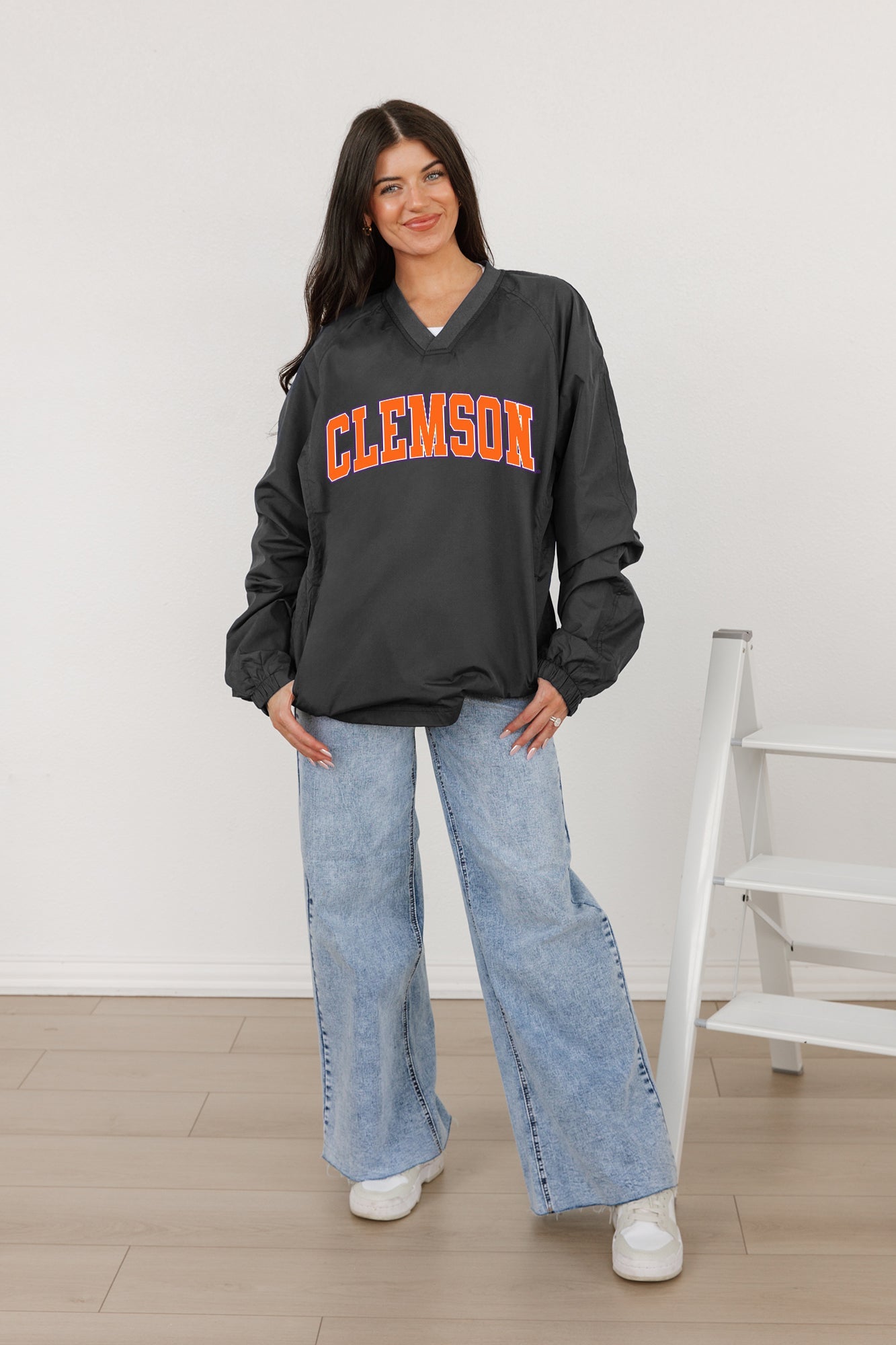 CLEMSON TIGERS VICTORY BOUND CLASSIC V-NECK WIND SHIRT BY MADI PREWETT TROUTT