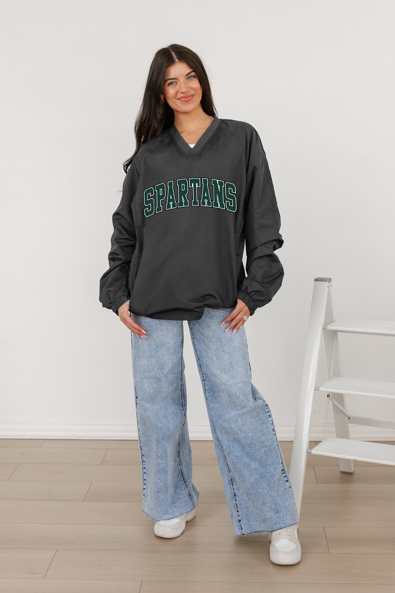 MICHIGAN STATE SPARTANS VICTORY BOUND CLASSIC V-NECK WIND SHIRT BY MADI PREWETT TROUTT