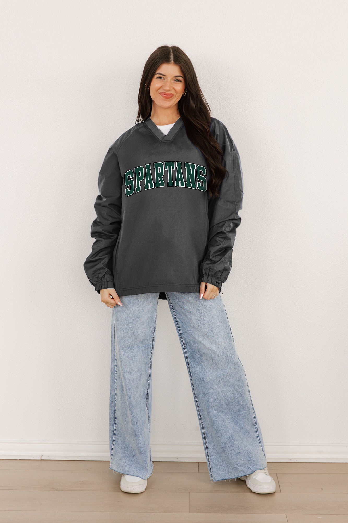 MICHIGAN STATE SPARTANS VICTORY BOUND CLASSIC V-NECK WIND SHIRT BY MADI PREWETT TROUTT