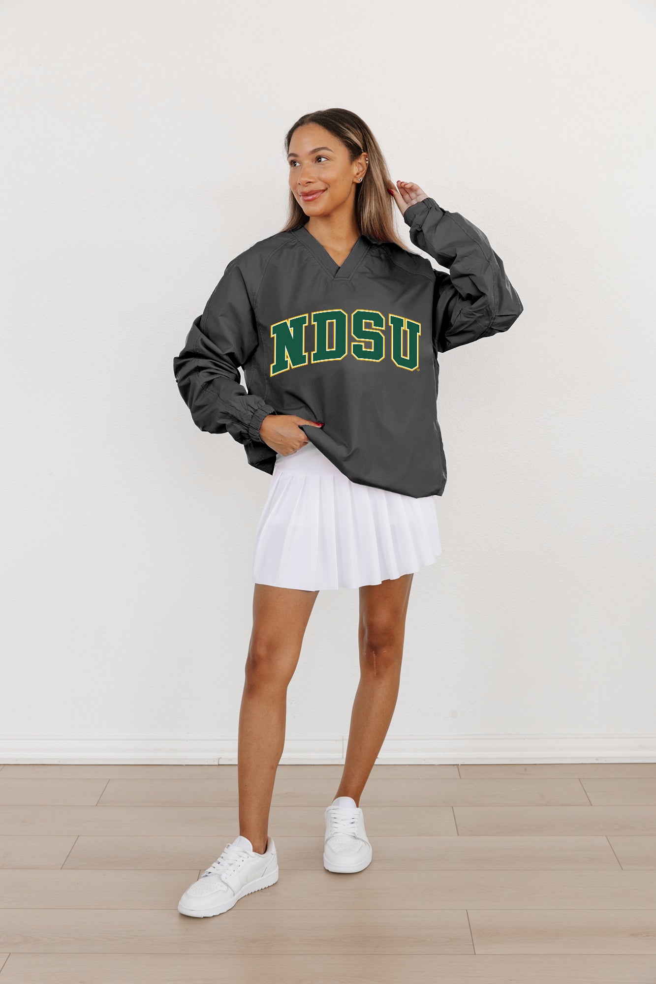 NORTH DAKOTA STATE BISON VICTORY BOUND CLASSIC V-NECK WIND SHIRT BY MADI PREWETT TROUTT