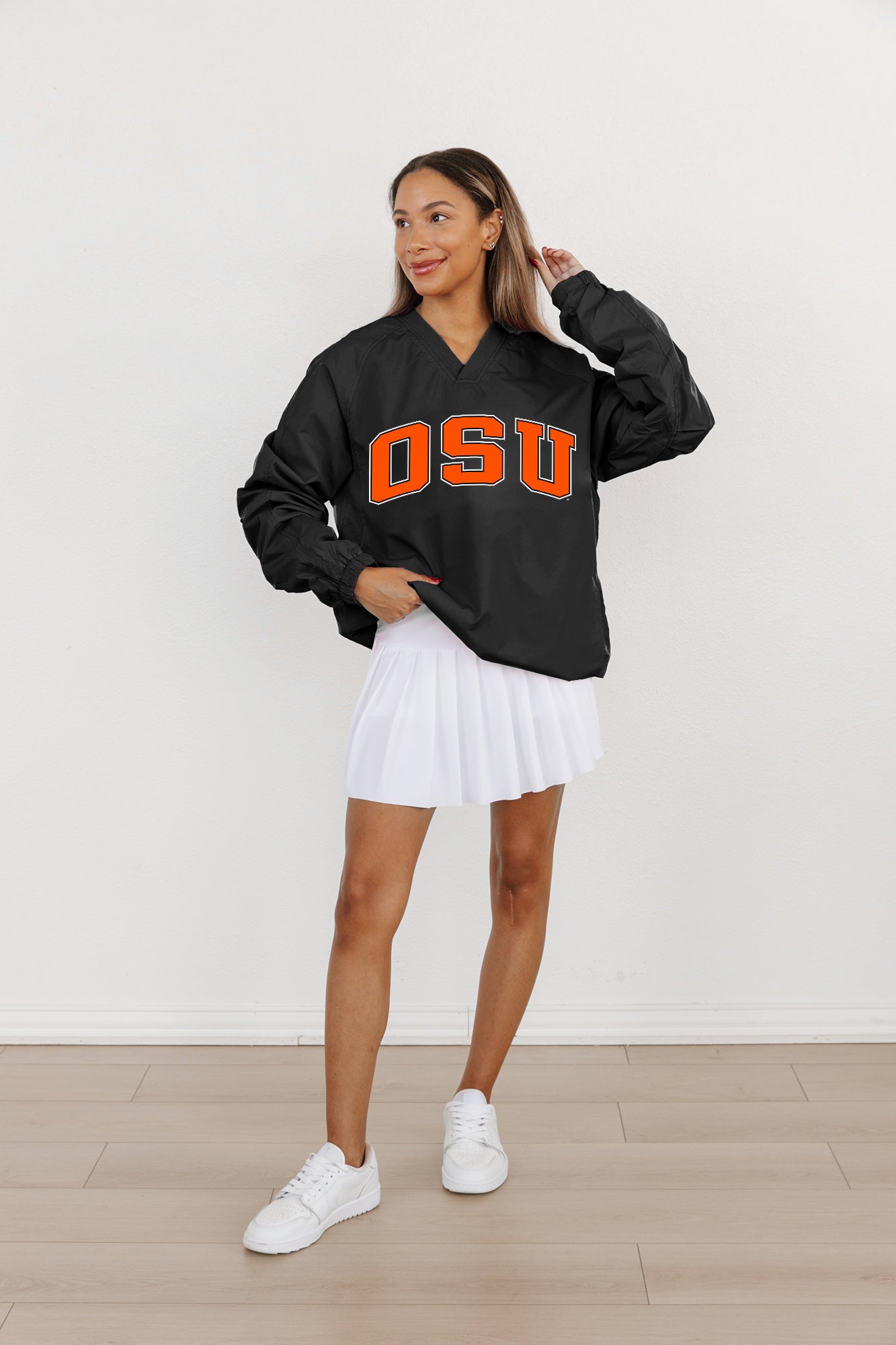 OKLAHOMA STATE COWBOYS VICTORY BOUND CLASSIC V-NECK WIND SHIRT BY MADI PREWETT TROUTT